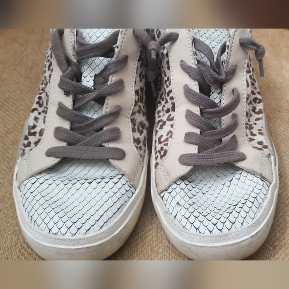 SZ 6 DV DOLCE VITA ZINA FASHION SNEAKER LEOPARD PRINT CALF HAIR - Picture 2 of 8